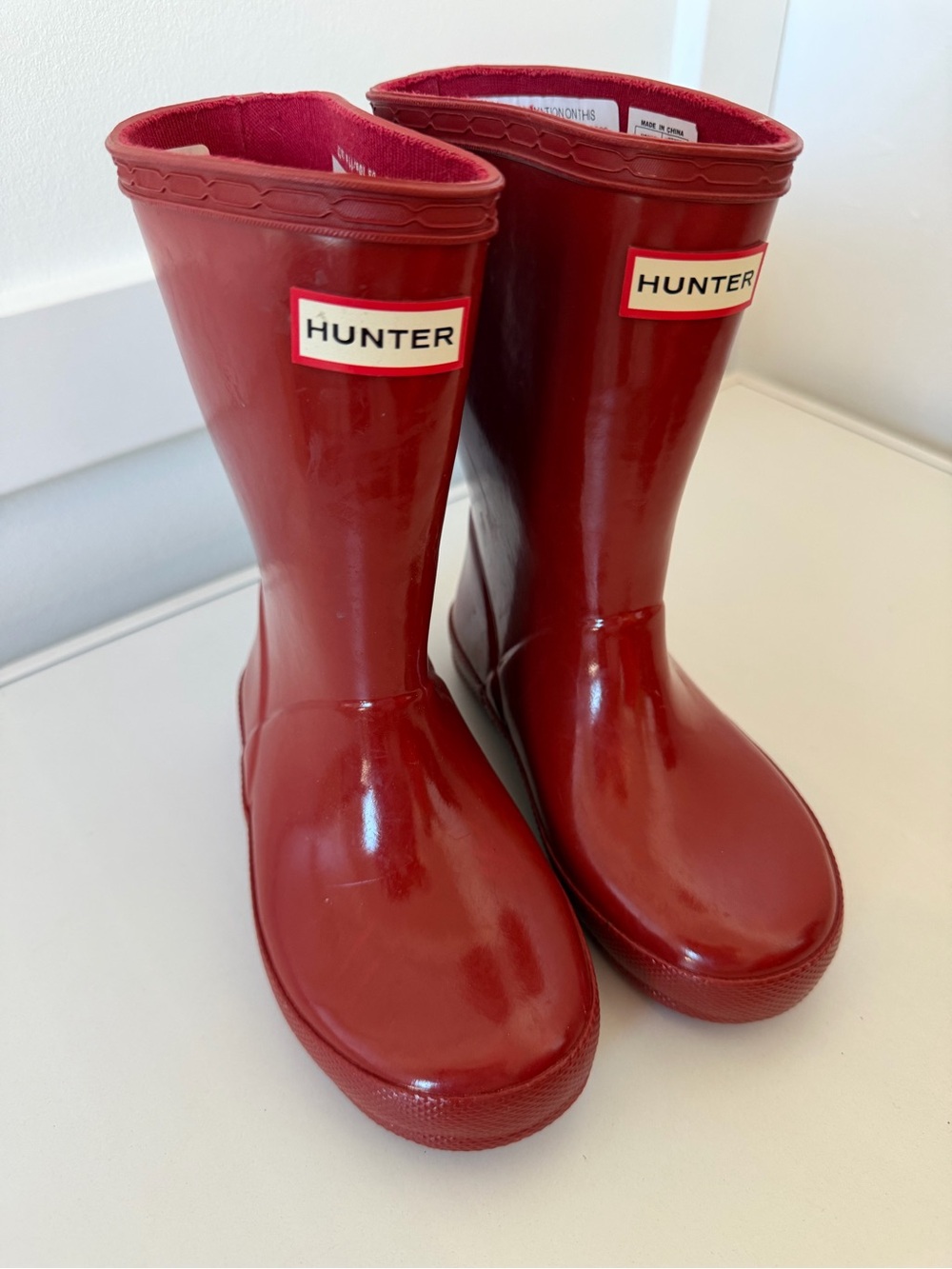 Hunter Kids Red Rain Boots